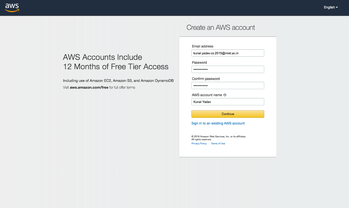 How can you create and activate an AWS account